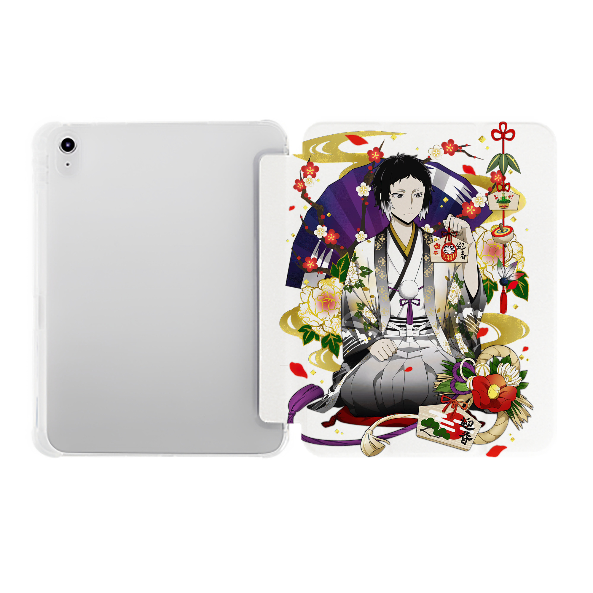 （画像用） 文豪ストレイドッグス Bungo Stray Dogs IPad ケース ペン収納付き 三つ折りスタンド PUレザー×シリコン 対応機種9.5/10.5/10.9インチ